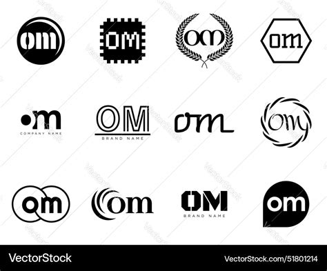 Om logo company template letter o and m logotype Vector Image