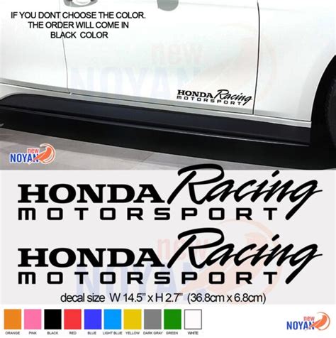 Honda Racing Motorsport Sport Decal Vinyl Die Cut Sticker Ebay