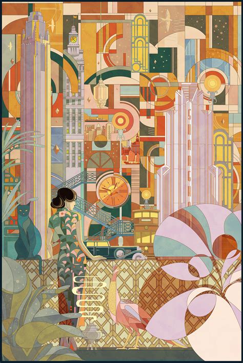 Art Déco Shanghai Illustration by Shan Jiang