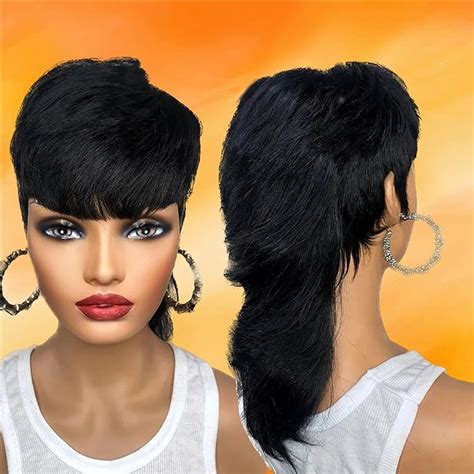 Amazon Pangdonglai Mullet Wigs For Black Women Mullet Pixie Cut