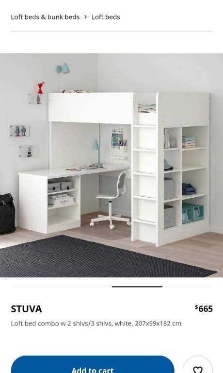 IKEA STUVA Loft Bed, Bunkbed, Wardrobe, Desk White, Furniture & Home ...