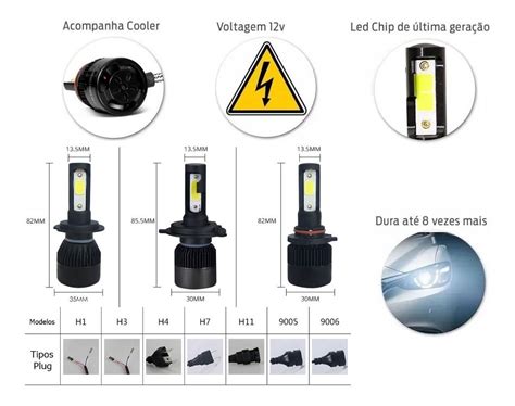 Kit Super Led Techone 8000k 12v 24v H1 H3 H4 H7 H8 H11 Hb4 Mercadolivre