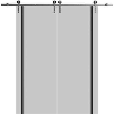 Sturdy Double Barn Door 60 X 80 Inches With Planum 0011 Grey Matte