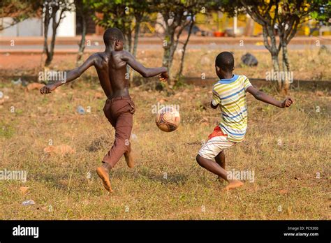 BOHICON, BENIN - JAN 11, 2017: Unidentified Beninese children play
