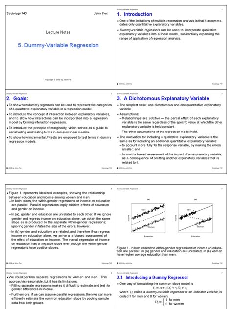 6 Dummy Variable Regression Pdf Dummy Variable Statistics Dependent And Independent