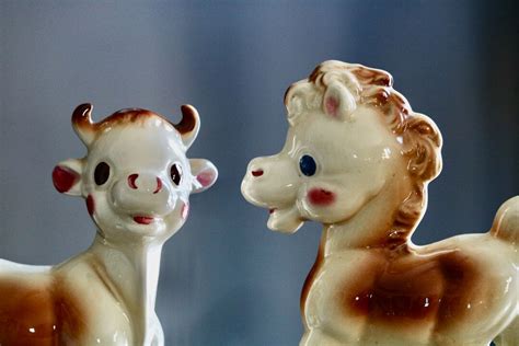 Large Vintage Rempel Diamond Pottery Figurines Frisky The Pony Milky