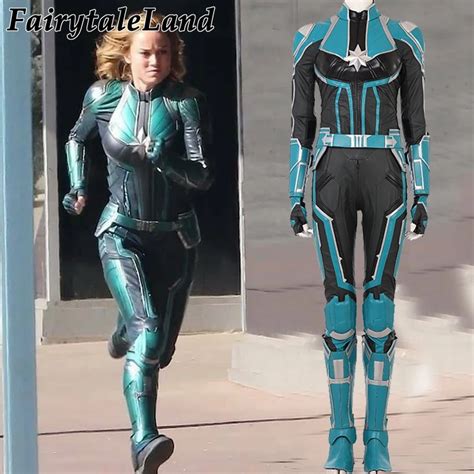 2019 Carol Danvers Captain Marvel Costume Halloween Superhero Captain Marvel Jumpsuit Cosplay