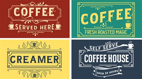 Vintage coffee label sign vector graphic svg design for coffee shop ...