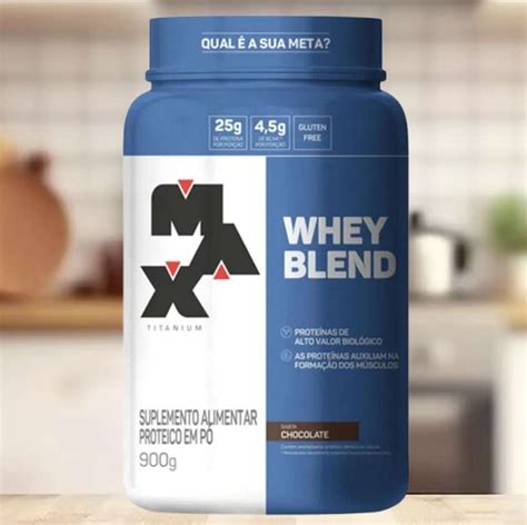 Whey Blend 900g Sabor Chocolate Max Titanium Promotop