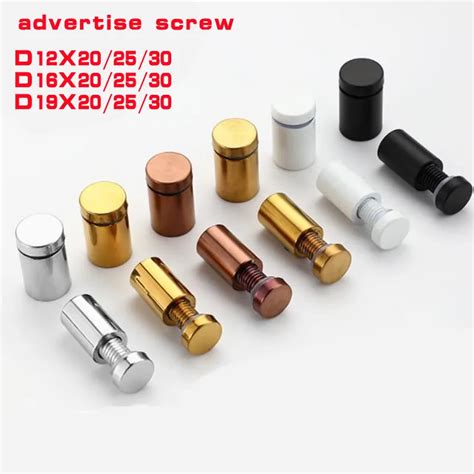 Pcs Advertising Screws Black Stainless Steel Sign Standoff Screw