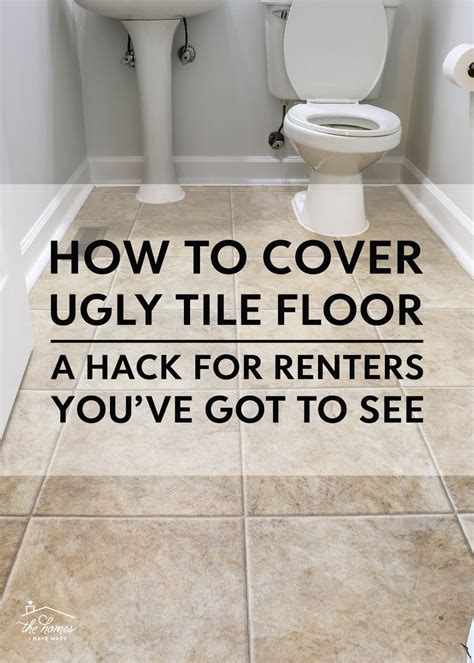 How To Cover Ugly Rental Bathroom Floors With A Vinyl Mat Cheap