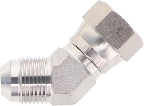 6502-04-04--PK10 45° Elbow 1/4" JIC (7/16"-20 thread) Male x 1/4" JIC ...