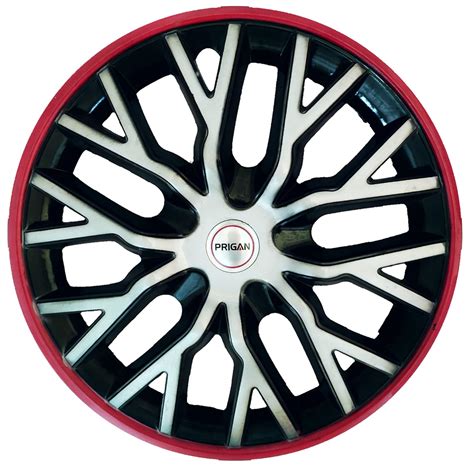 Prigan Hyundai Eon D Lite Only Black Silver Red Wheel Cover For