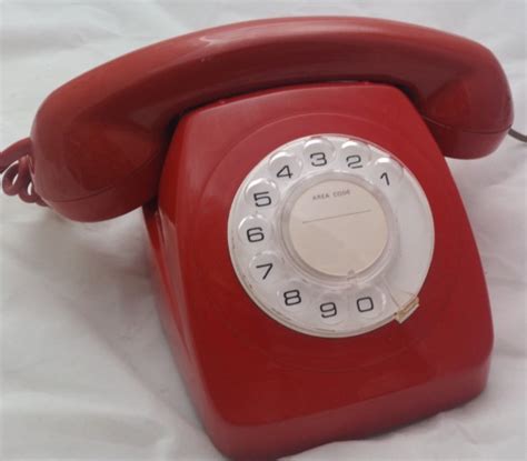 Red Rotary Dial Phone Made By Pmg Telecom Refurbished