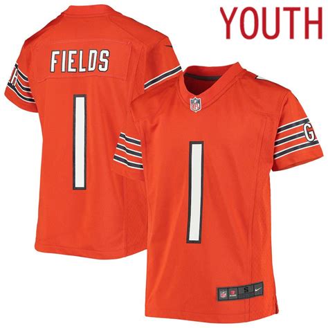 Youth Chicago Bears Justin Fields Nike Orange Game Nfl Jersey Cheap