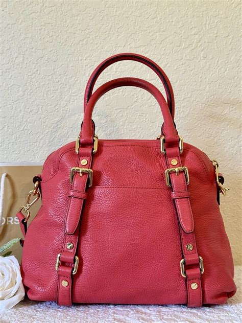 Michael Kors Bedford Pebbled Leather Satchel Crossb Gem