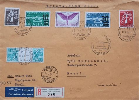 Luftpost Brief Zürich PTT Basel 1939 Landesausstellung Kaufen auf Ricardo