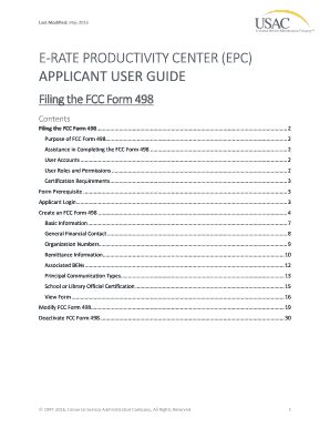 Fillable Online Usac Filing The Fcc Form Applicant User Guide