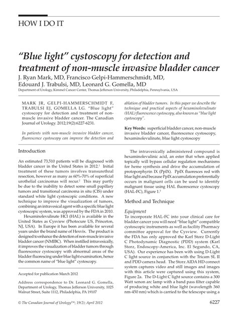 Blue Light Cystoscopy Storz Shelly Lighting