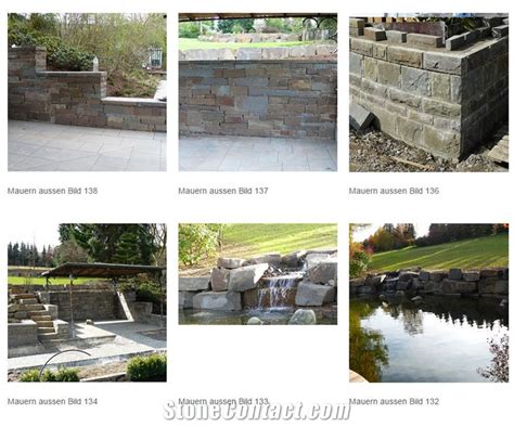 Sandstone Garden Retaining Wall from Germany - StoneContact.com