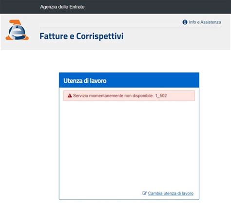 Non Funziona Il Servizio Fatture E Corrispettivi Dellagenzia Delle