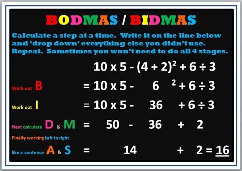 Image result for examples of Bodmas | Bodmas, Math