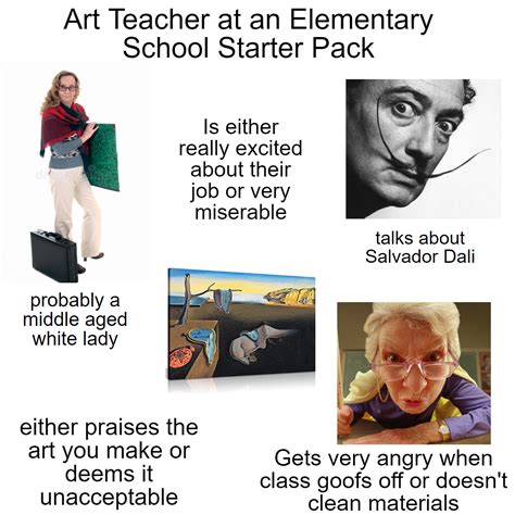 Art Teacher At An Elementary School Starter Pack R Starterpacks Starter Packs Know Your Meme