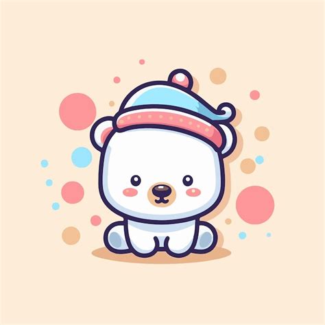 Cute Polar Bear Cartoon Icon Vektor Illustrationen Tier Cute