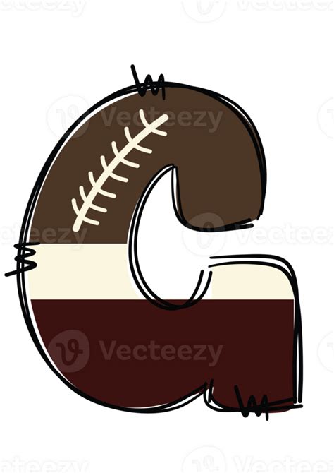 Unique Sports Themed American Football Alphabet Letters Doddle Style