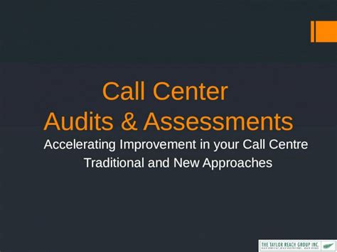 Pptx Call Center Assessments Audit Dokumen Tips