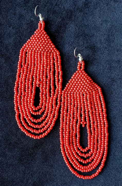 Mayan Indigenous Beaded Earrings Indigenearts