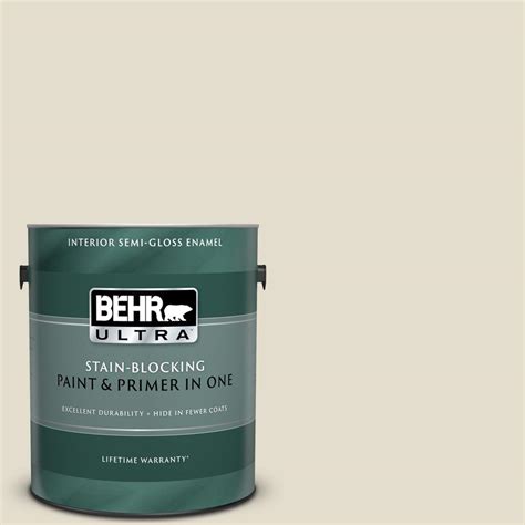 BEHR ULTRA 1 Gal MQ3 40 Varnished Ivory Semi Gloss Enamel Interior