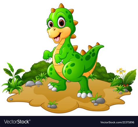 Happy Dinosaur Cartoon Royalty Free Vector Image