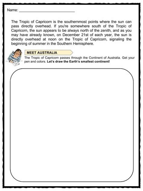 Tropic Of Capricorn Facts Worksheets Location And Latitude For Kids