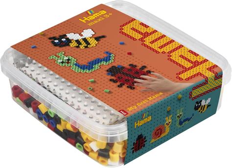 Hama Perlen 8744 Bügelperlen Dose mit ca 600 bunten Maxi Bastelperlen