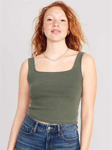 Crop Rib Knit Tank Top Old Navy