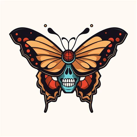 Skull Butterfly Wings Illustration Hand Drawn Logo Design 25917189 Vector Art At Vecteezy