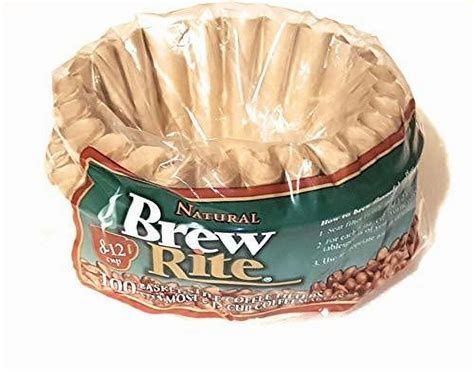 Brew Rite Natural Coffee Filters, 100 Pack for 8-12 Cup Drip Coffee