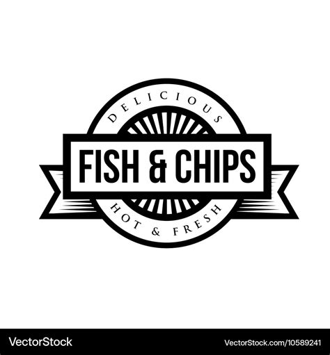 Fish and chips vintage stamp Royalty Free Vector Image