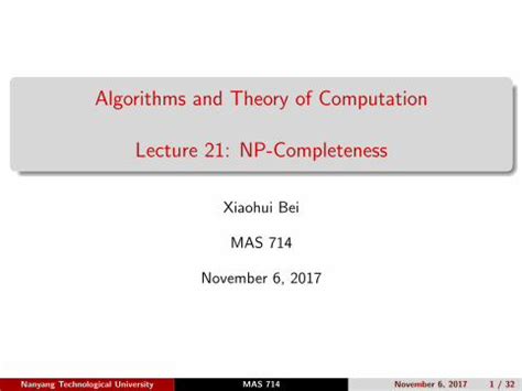 PDF Algorithms And Theory Of Computation Lecture 21 NP