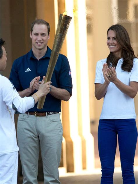 Kate Middleton Prince William And Prince Harry Greet The Olympic Torch