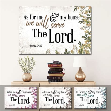 Joshua 2415 Canvas Wall Art Bible Verse Wall Art Canvas Print