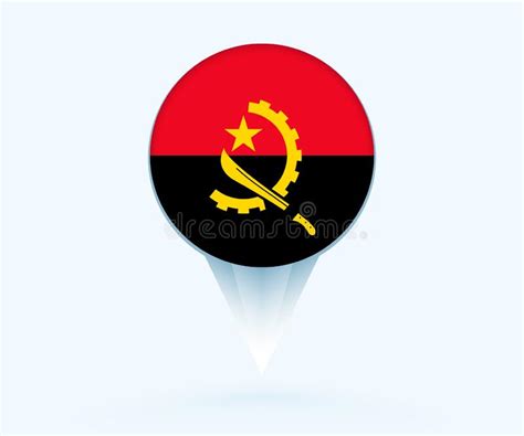 Puntero De Mapa Con Bandera De Angola Ilustraci N Del Vector