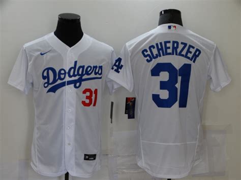 Mens Los Angeles Dodgers 31 Max Scherzer White Stitched Mlb Flex Base Nike Jersey On Salefor