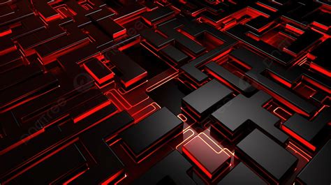 Bold And Dynamic D Illustration Of Black And Red Abstract Technology