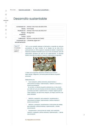 Desarrollo Sustentable Y Tica Ambiental Examen Semana Desarrollo