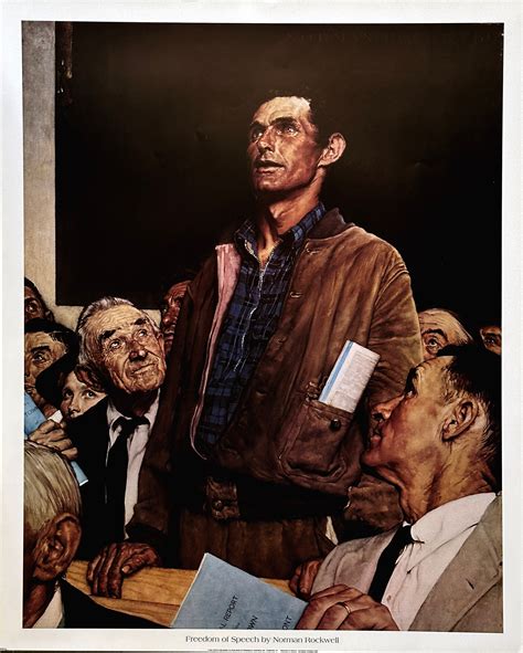 Freedom of Speech Norman Rockwell Rare Art Print From the Four Freedoms ...