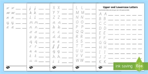 Tracing Uppercase And Lowercase Letters Worksheets Twinkl