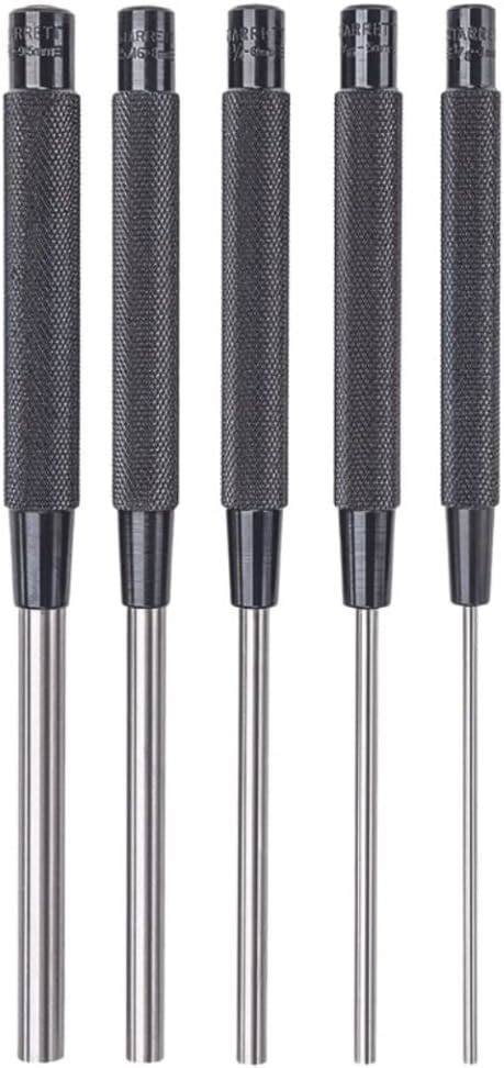 Starrett Steel Drive Pin Punch Set With Knurled Grip For Precise Positioning And Secure Holding