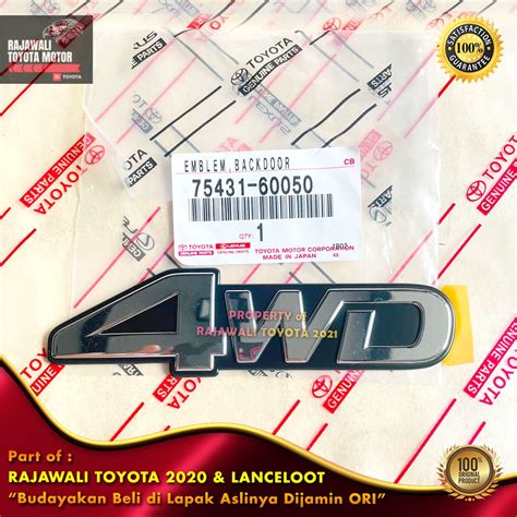 Jual Emblem 4WD Land Cruiser VX80 Tempelan Chrome Plat Logo Bagasi